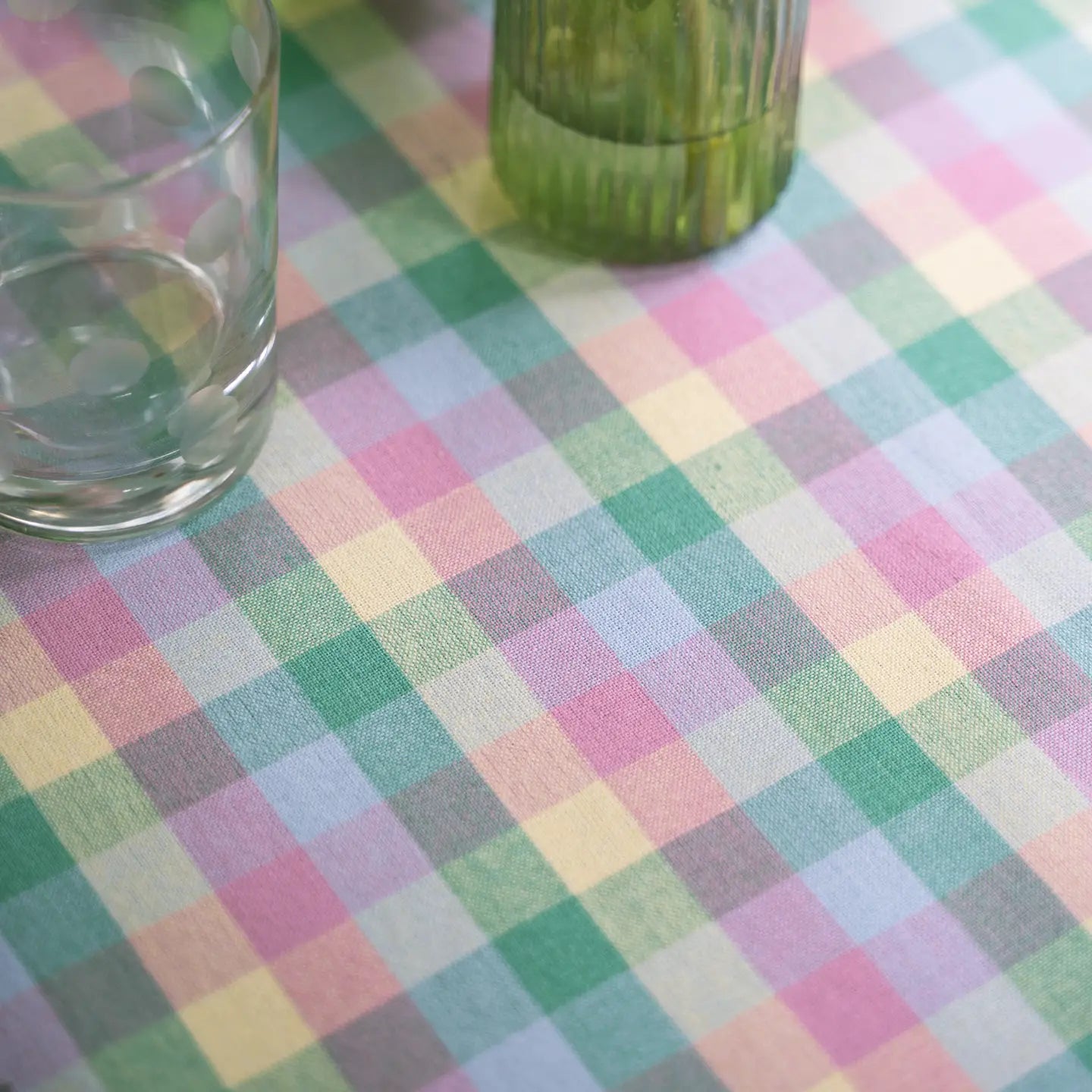 Spring Garden Plaid Tablecloth