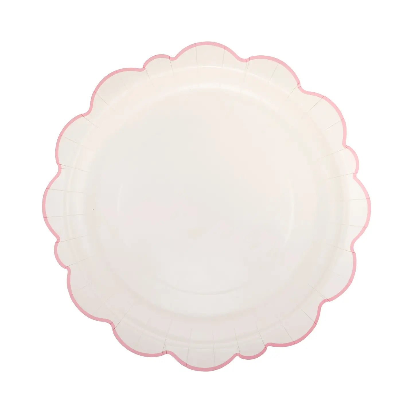 12" Pembroke Pink Edge Scallop Plate