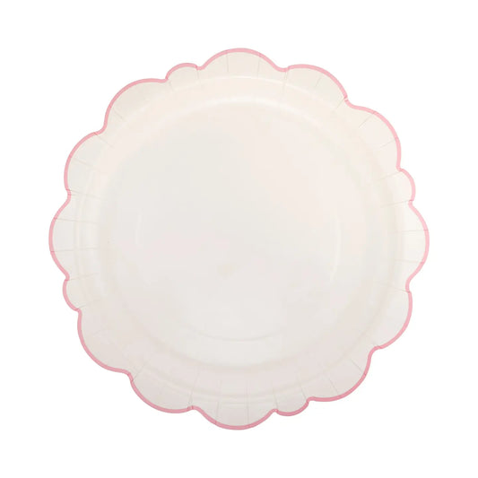 12" Pembroke Pink Edge Scallop Plate