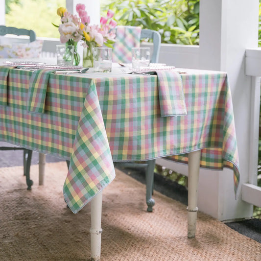 Spring Garden Plaid Tablecloth