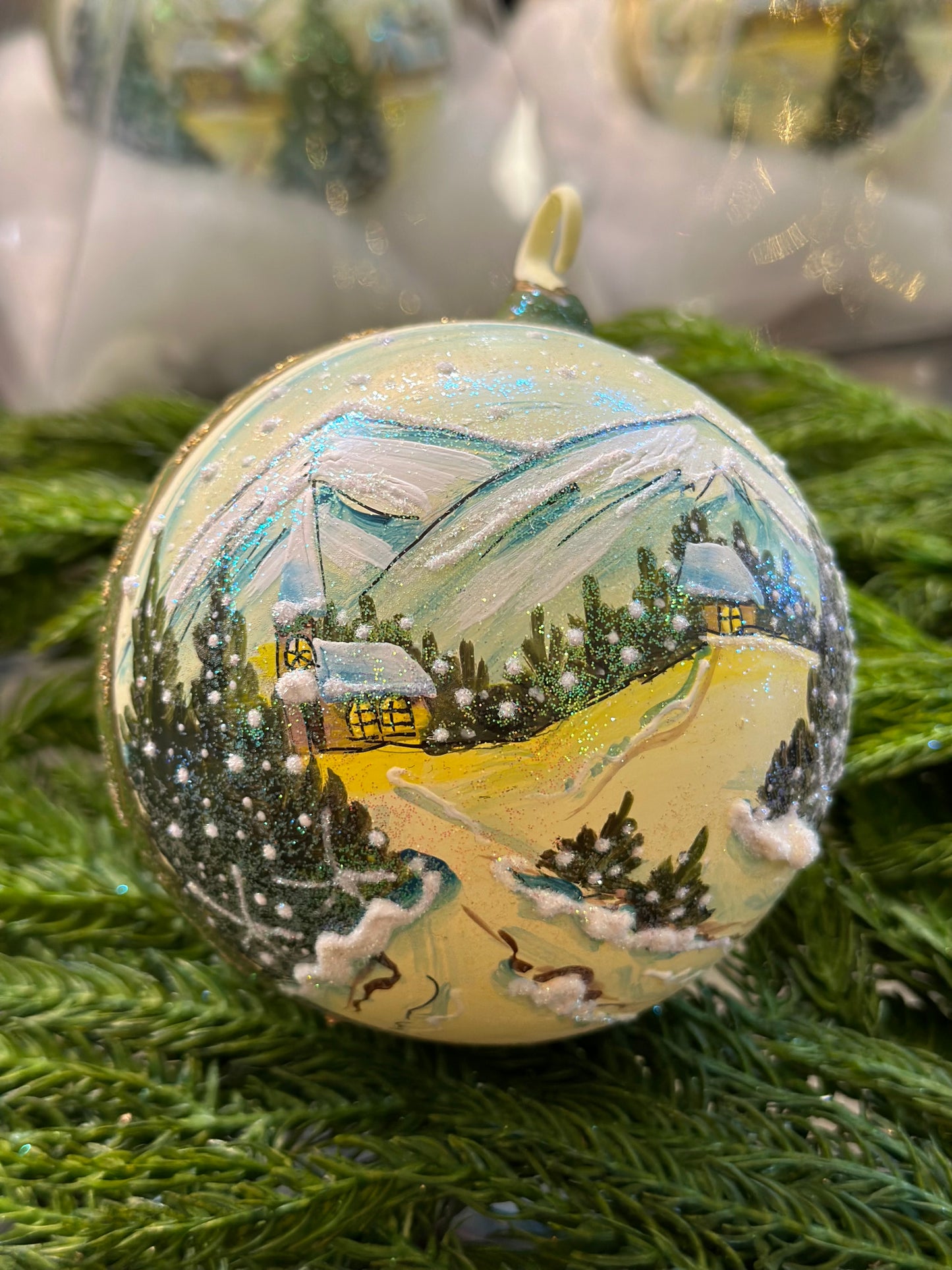 Hand Painted Village Ornament