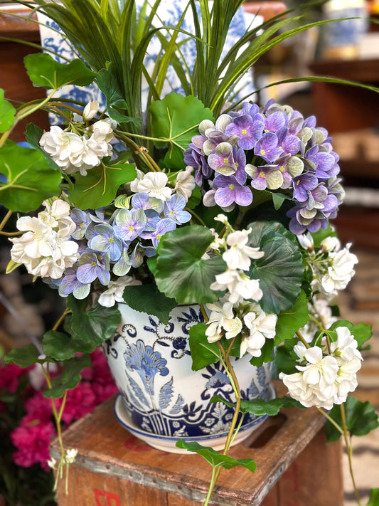 Trailing White Geranium Arrangement