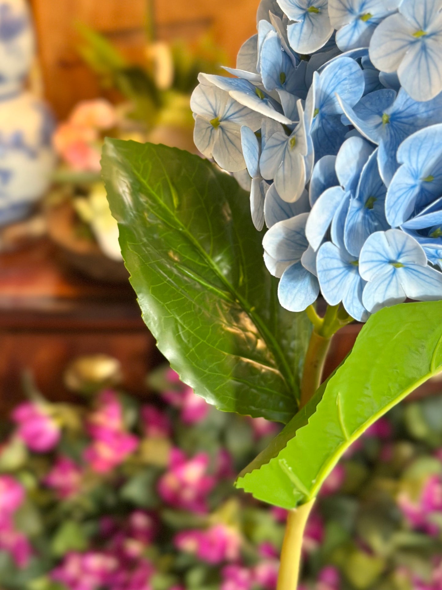 29" Soft Touch Garden Cone Hydrangea Stem - Blue