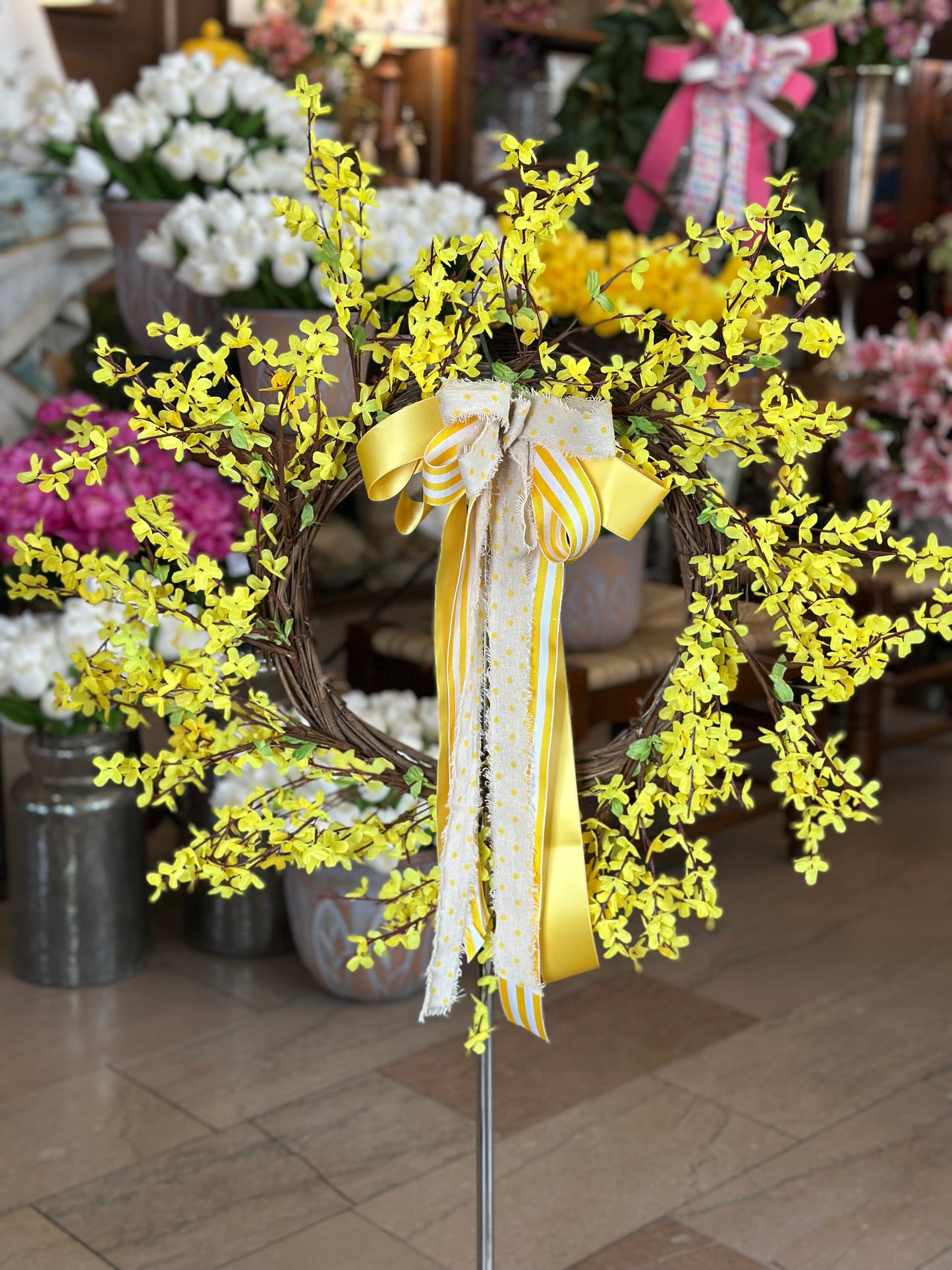 22" Wild Forsythia Wreath