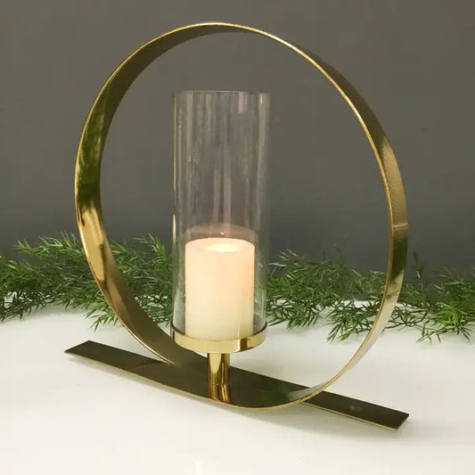 Gold Opulent Round Pillar Holder