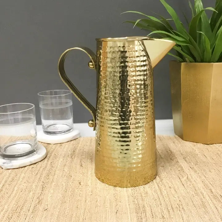 Gold Hammered Pitcher