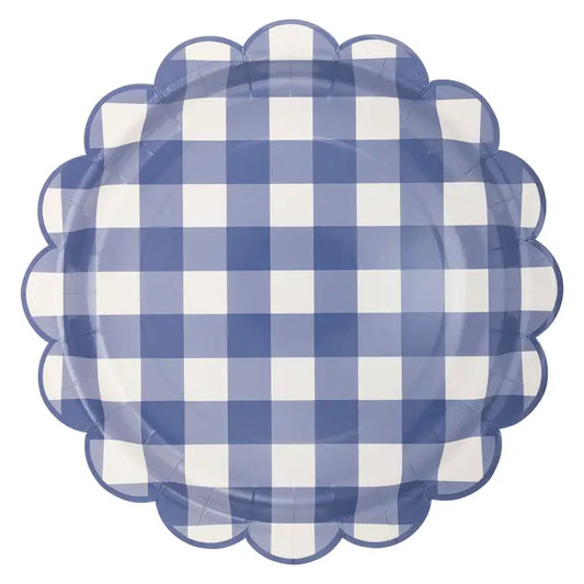 Blue Gingham Paper Plates