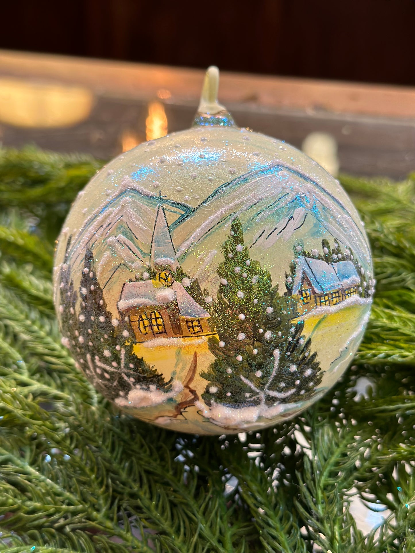 Hand Painted Village Ornament