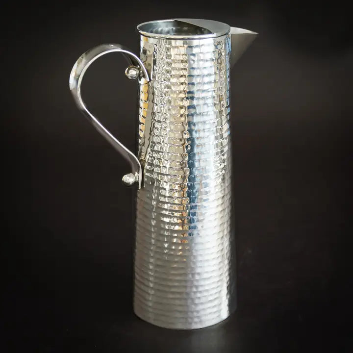 Stainless Steel Hammered Pitcher - Large Capacity