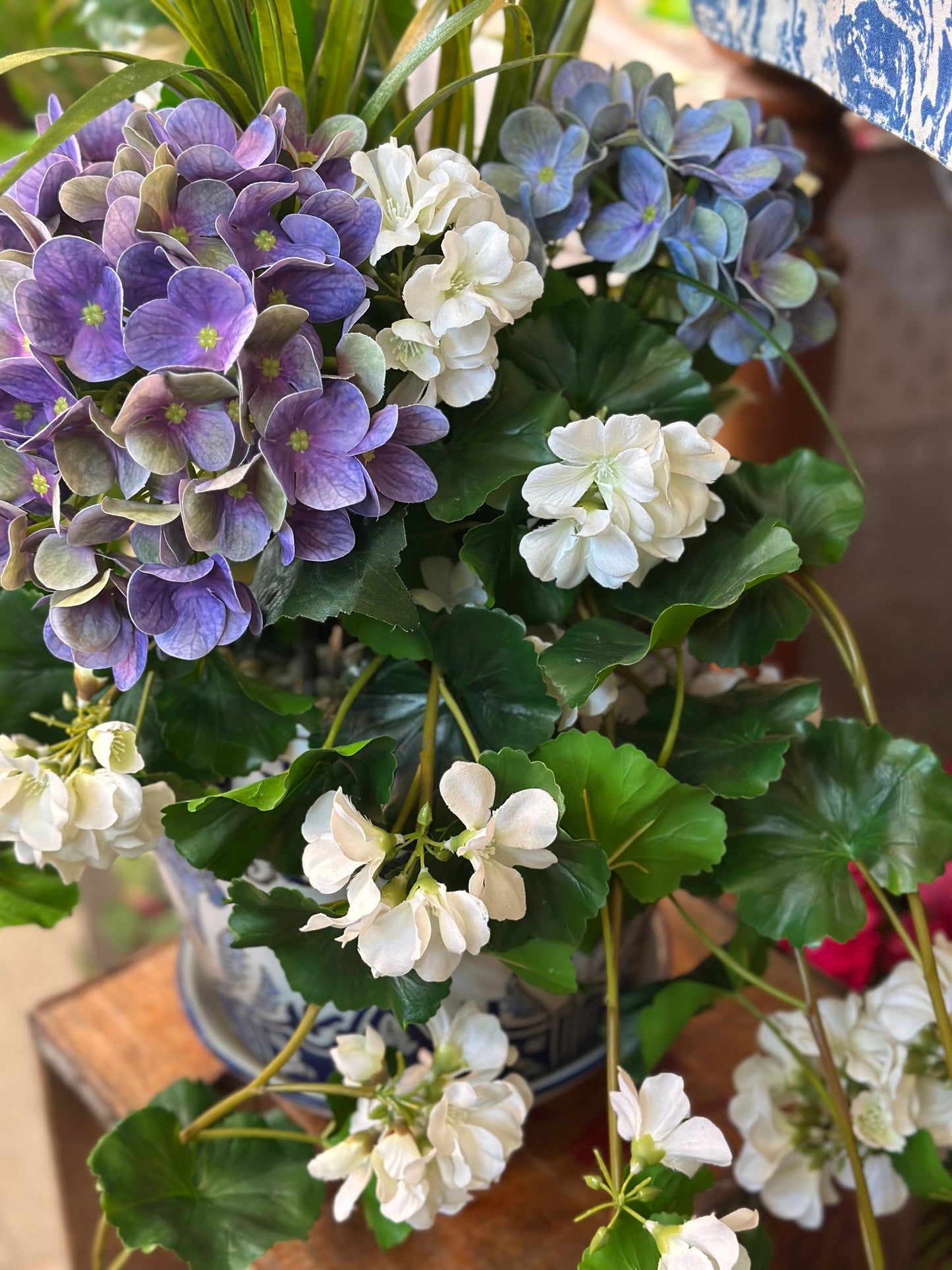 Trailing White Geranium Arrangement