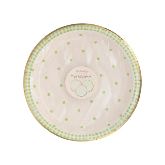 9" Spring Polka Dot Paper Plate Set