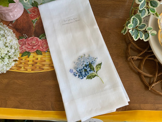 Blue Hydrangea Tea Towel