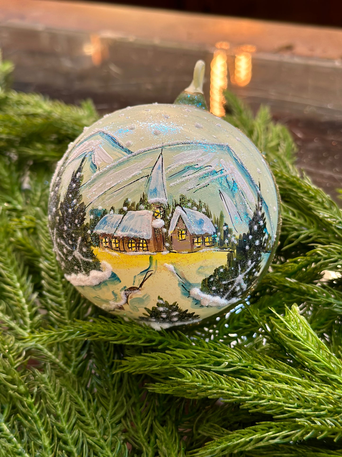 Hand Painted Village Ornament