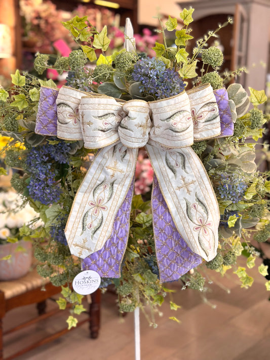 Ivy and Blue Hydrangea Wreath