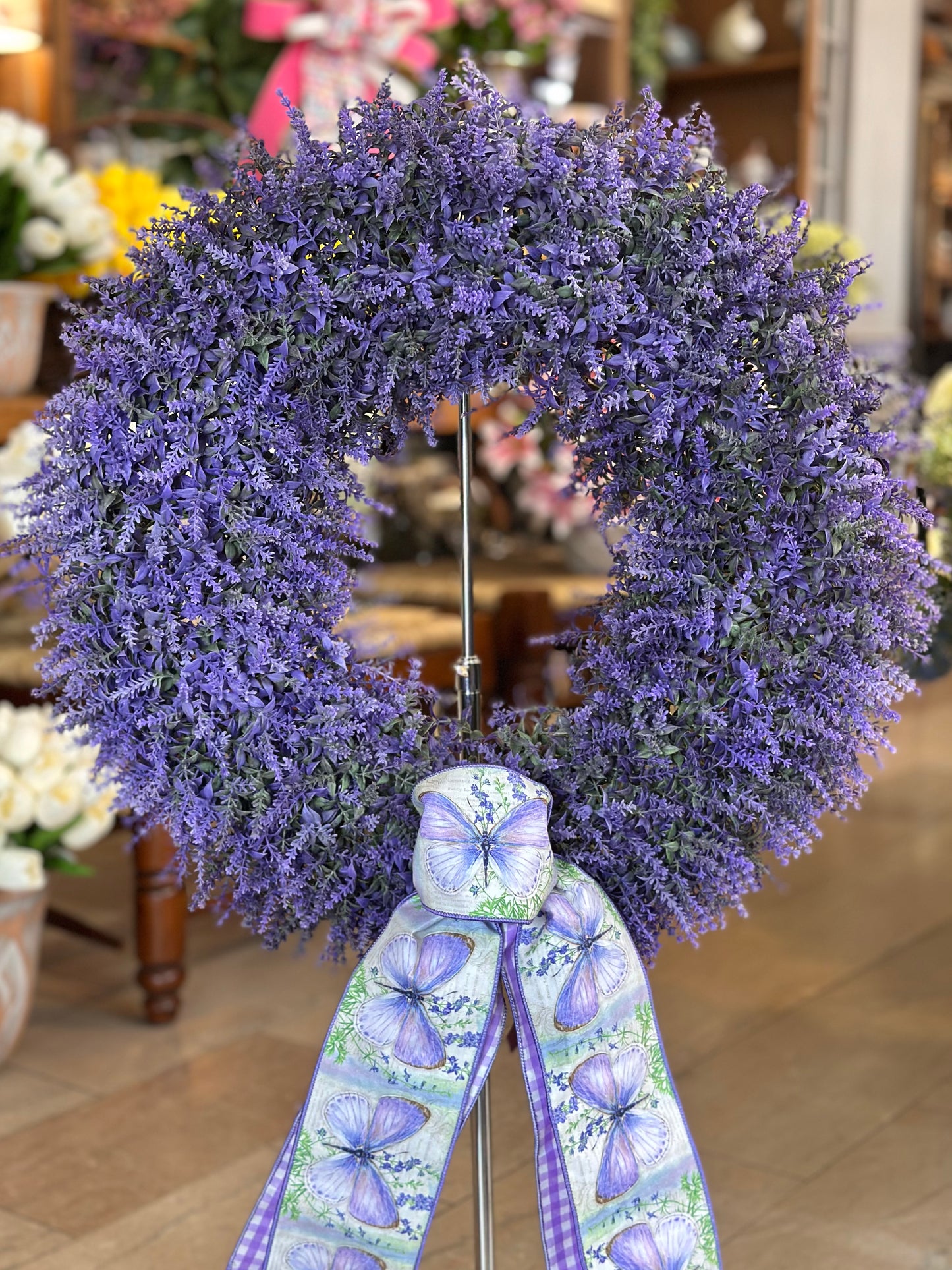 24" UV-Rated Lavender Garden Wreath