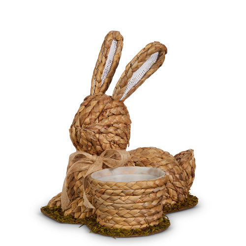 10.5 Natural Basketweave Bunny with Basket