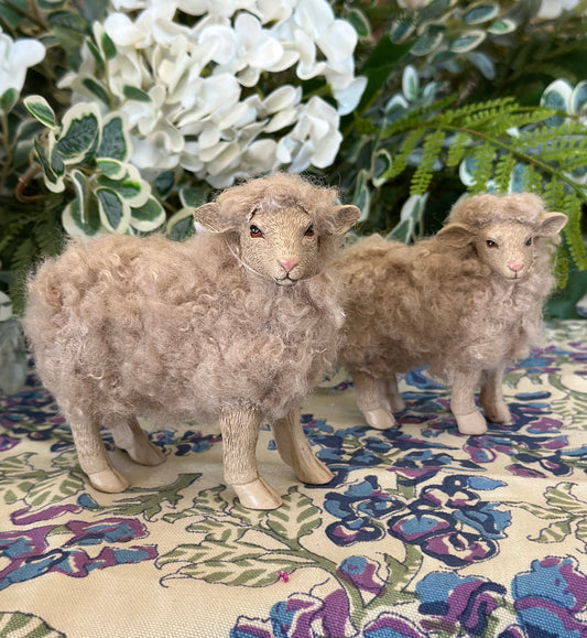 Resin Sheep w/ Wool