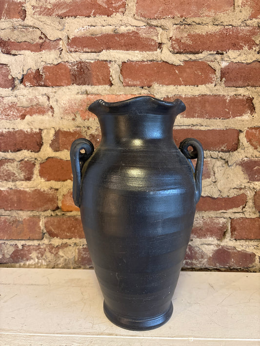 Black distressed Urn