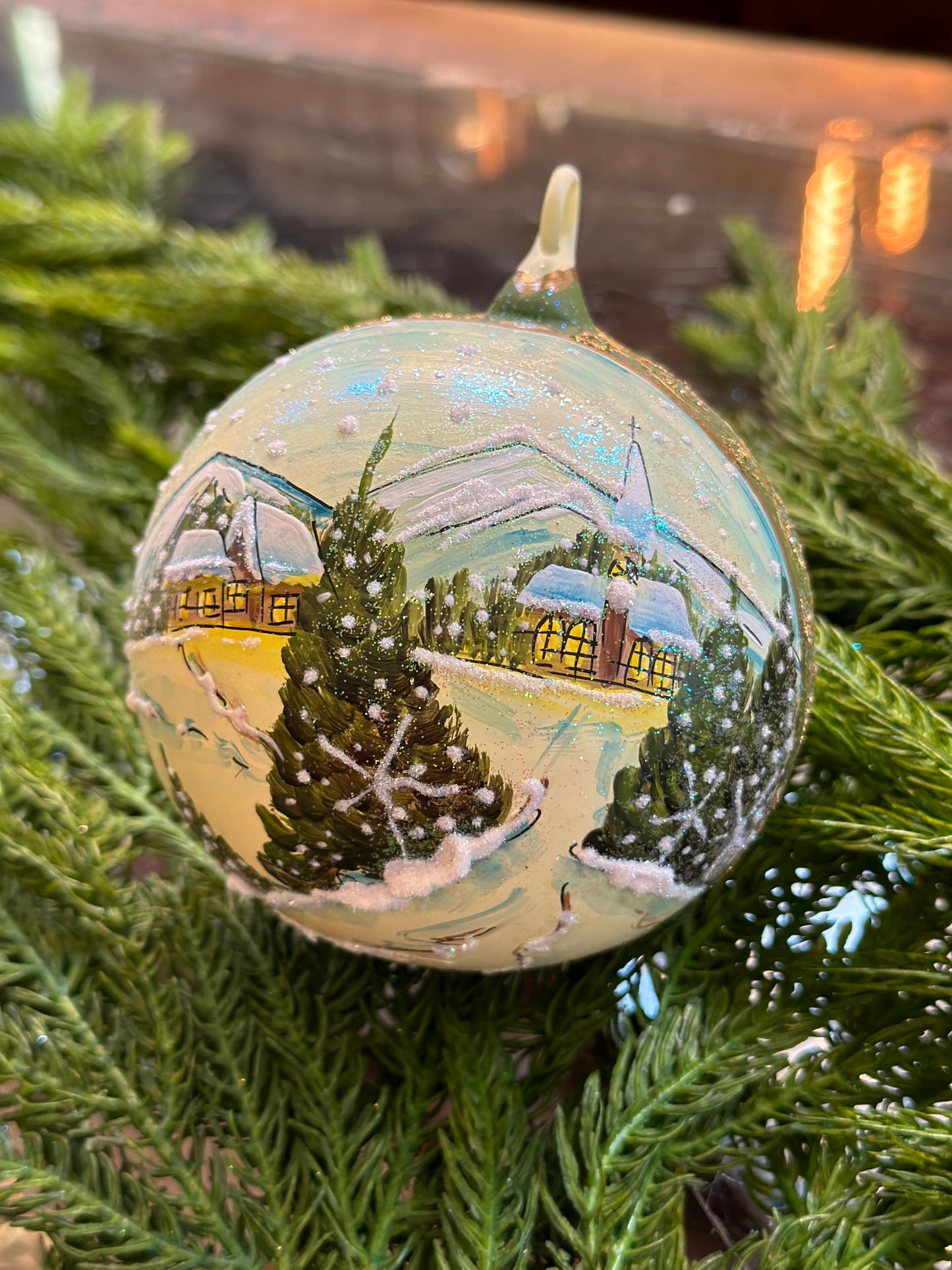 Hand Painted Village Ornament