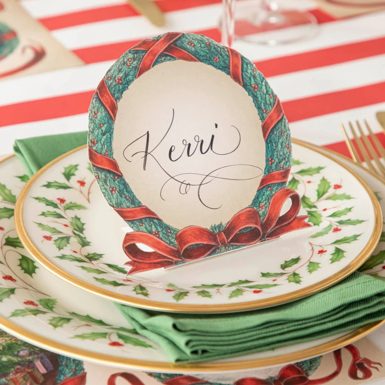 "O Christmas Wreath" Place Cards