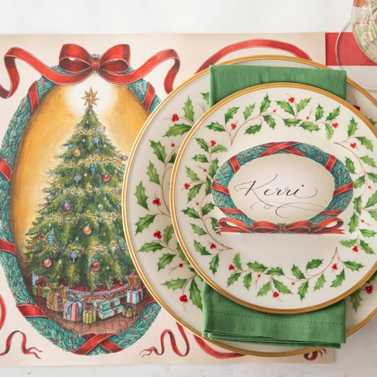 "O Christmas Wreath" Place Cards