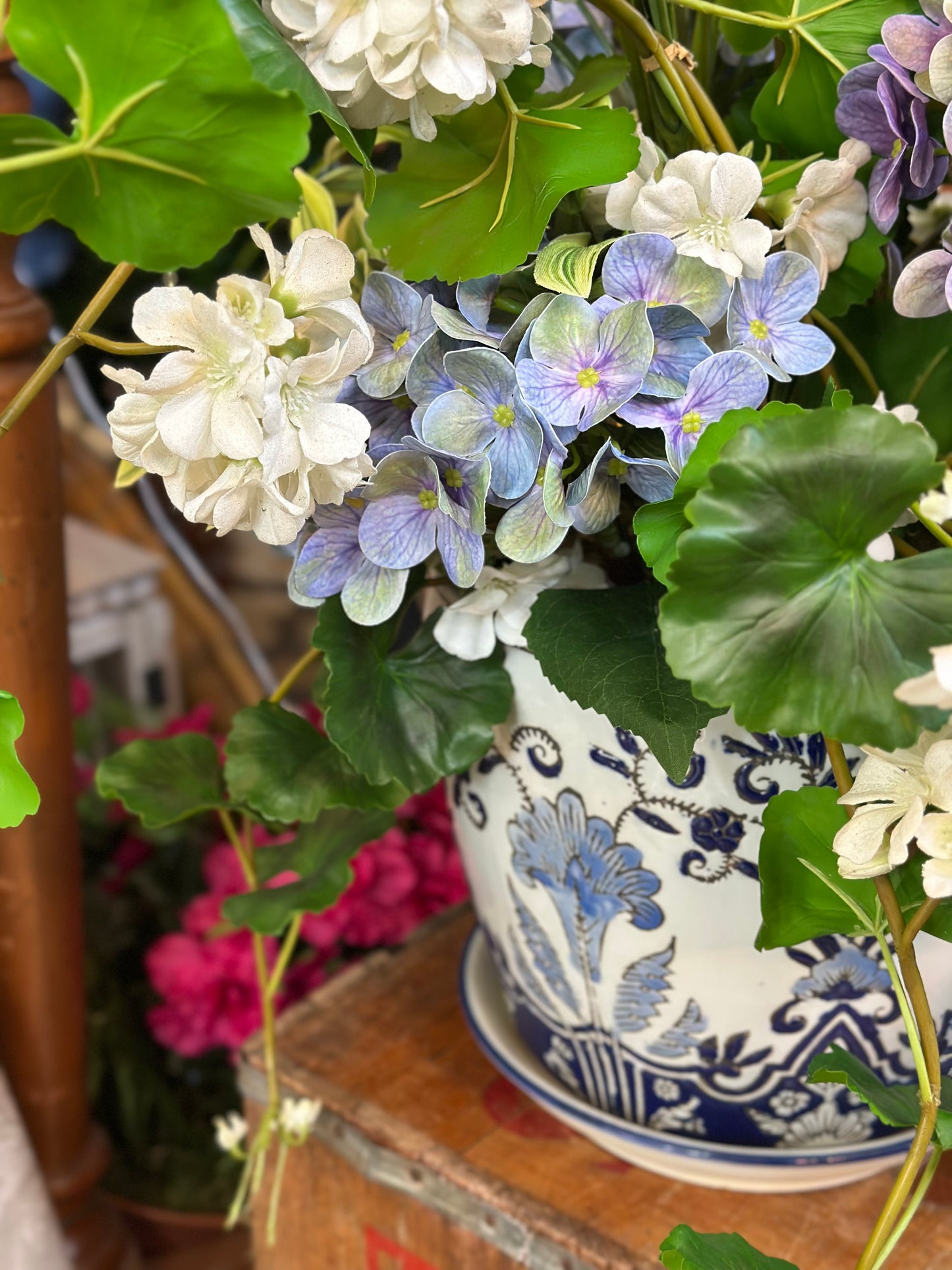 Trailing White Geranium Arrangement