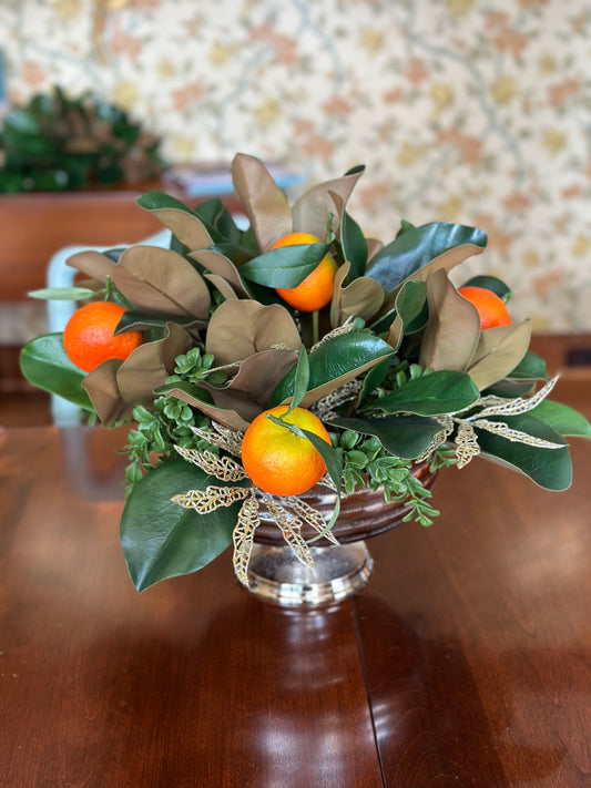 Orange Citrus Magnolia Arrangement