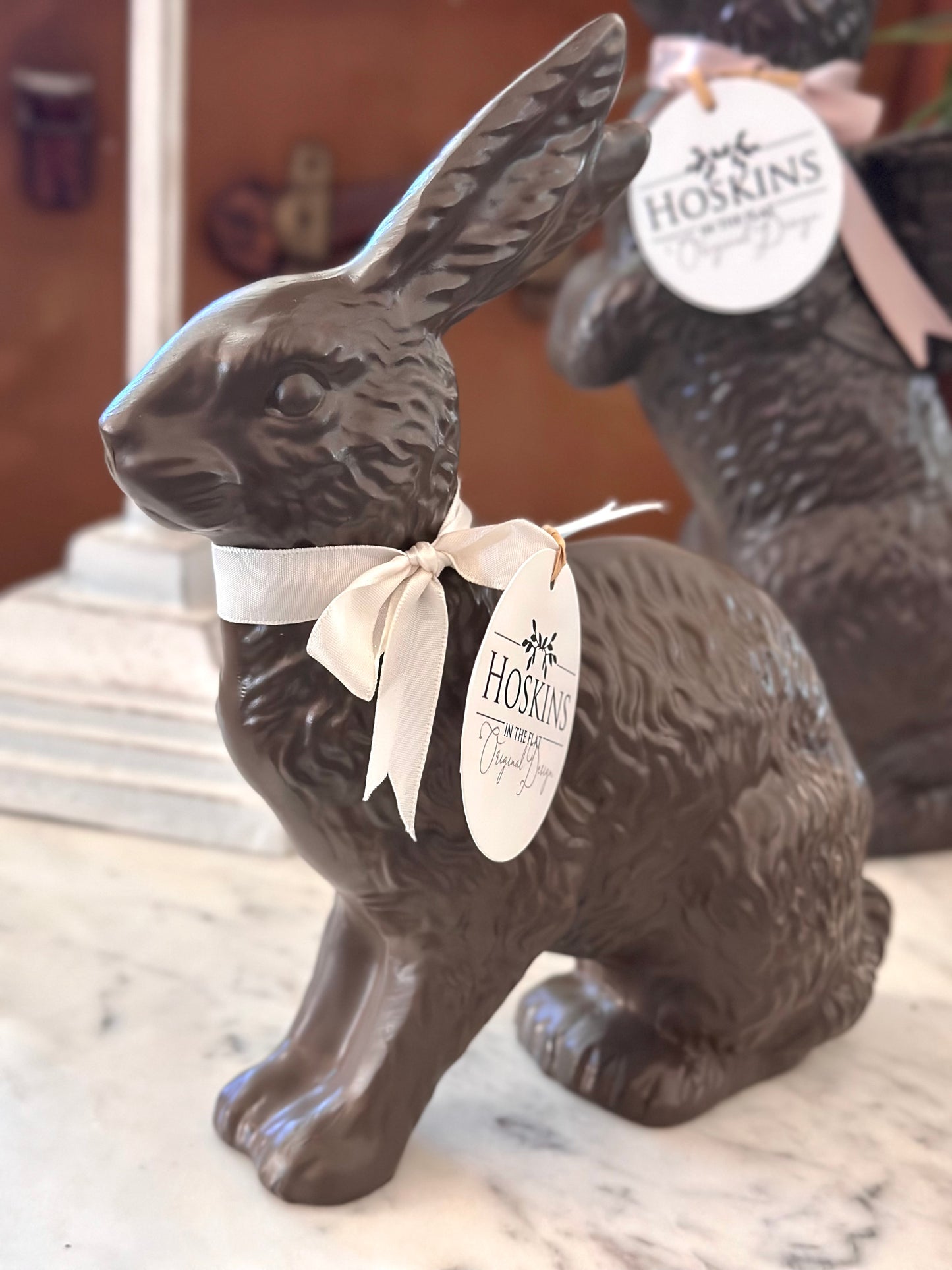 10" Resin Chocolate Bunny