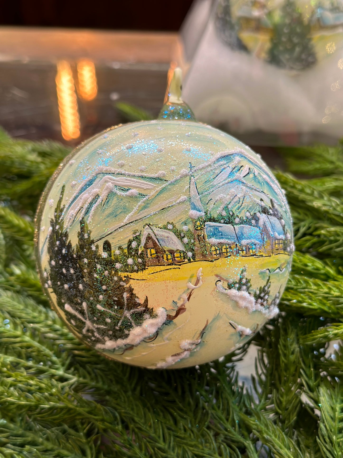 Hand Painted Village Ornament