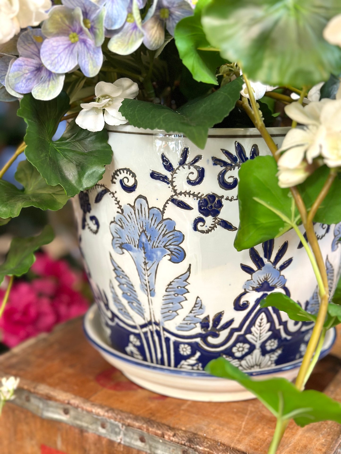 Trailing White Geranium Arrangement