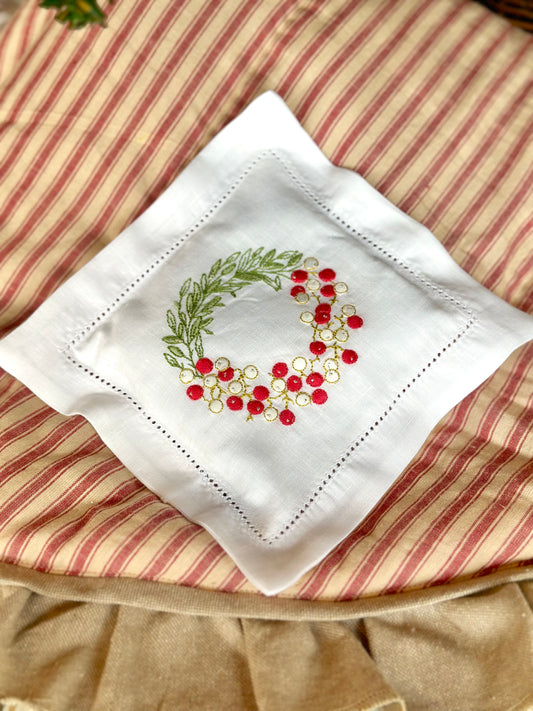 Lavender Christmas Laurel & Berries Pouch