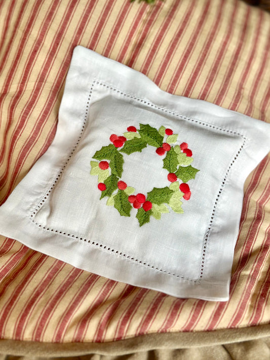 Lavender Christmas Wreath Pouch