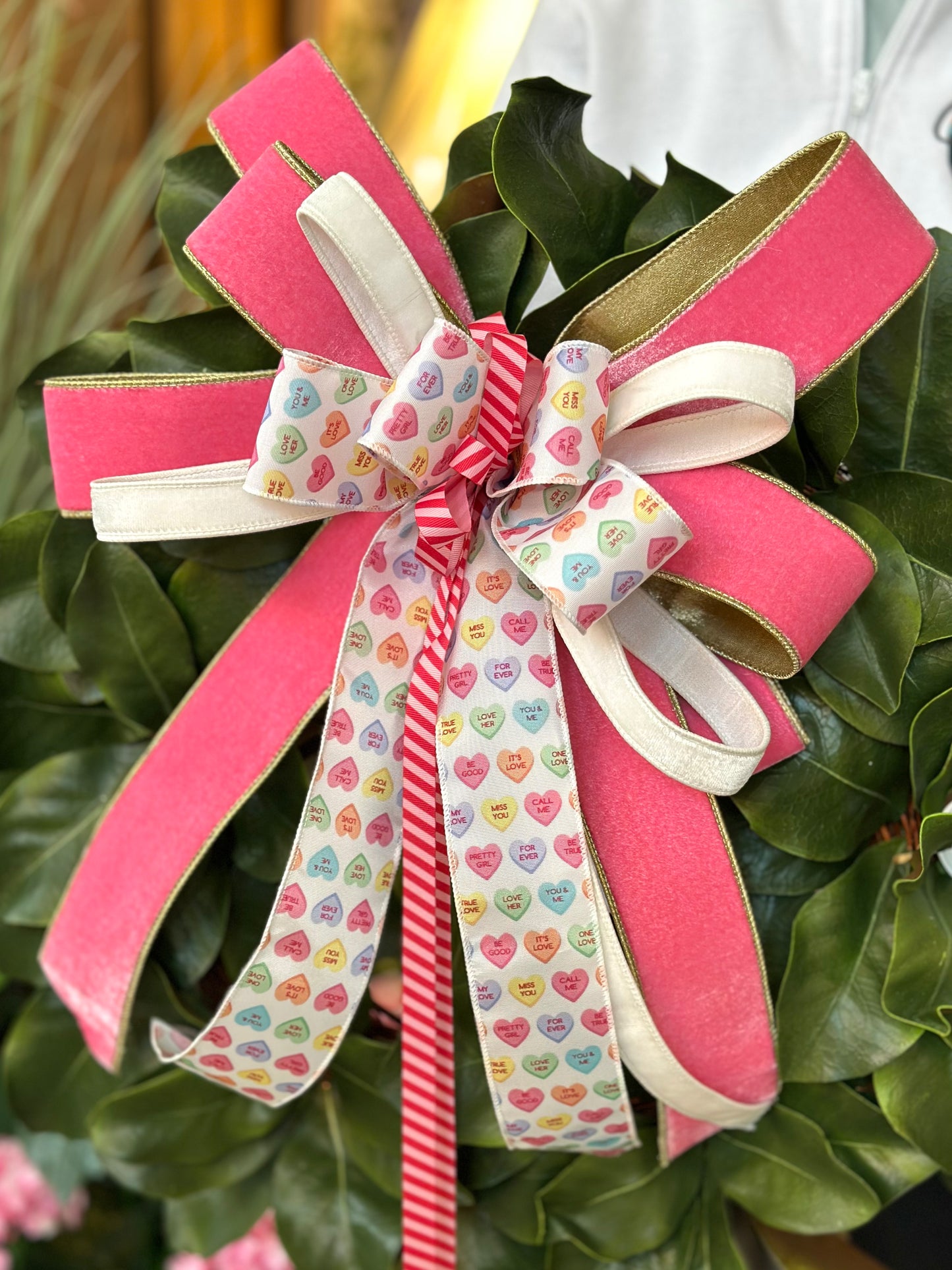 Candy Kisses Magnolia Wreath