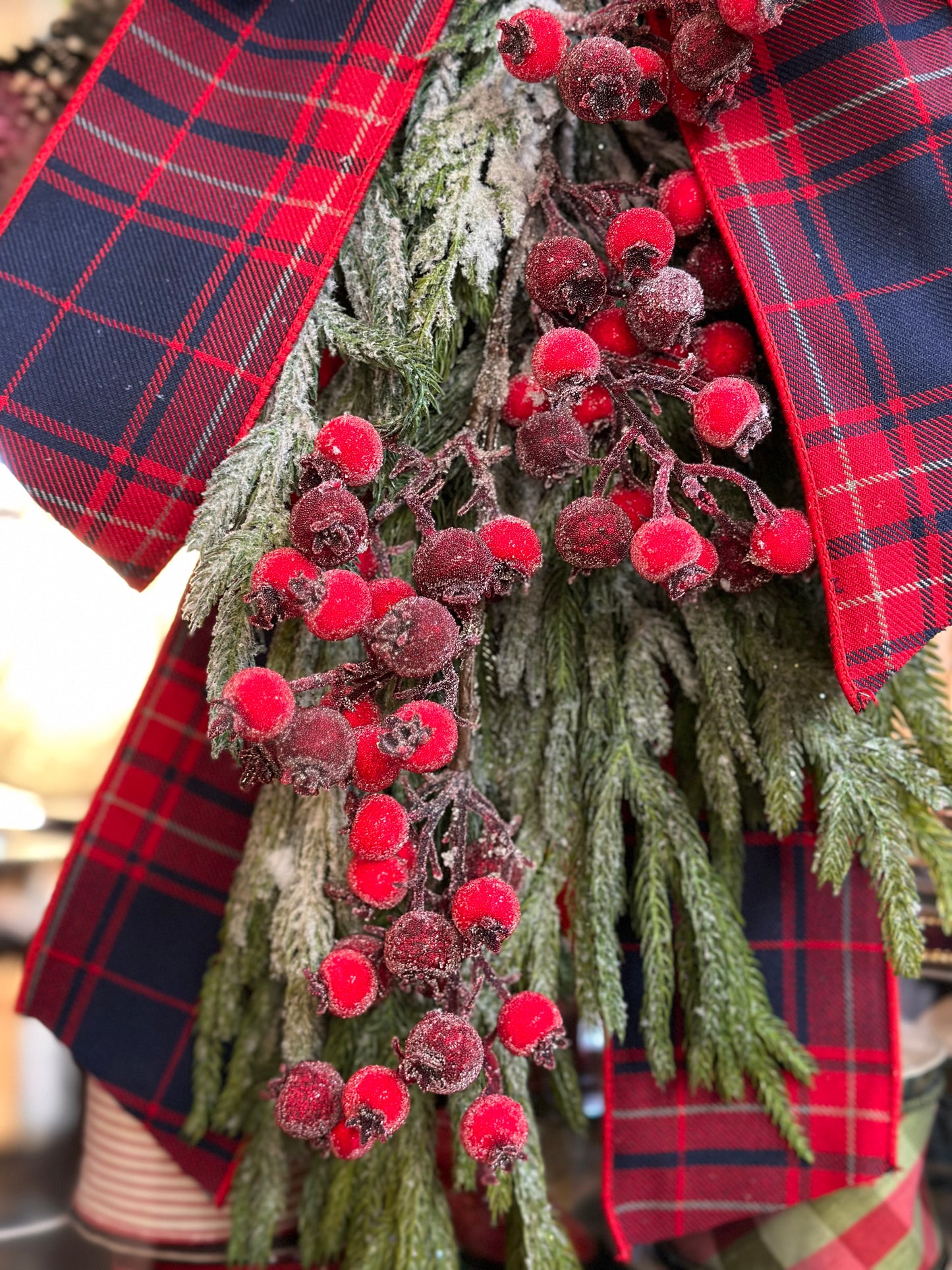 Berries & Frosted Pine Swag