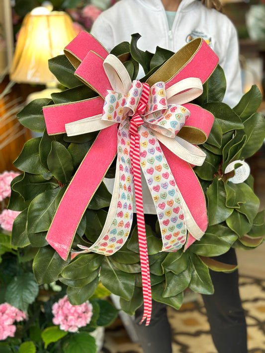 Candy Kisses Magnolia Wreath