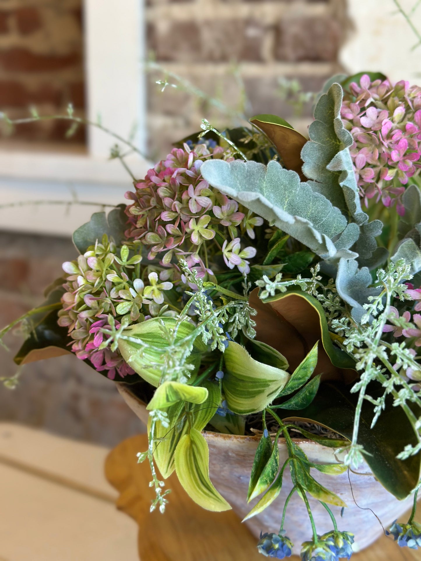 Garden Hydrangea with Magnolia Arrangement