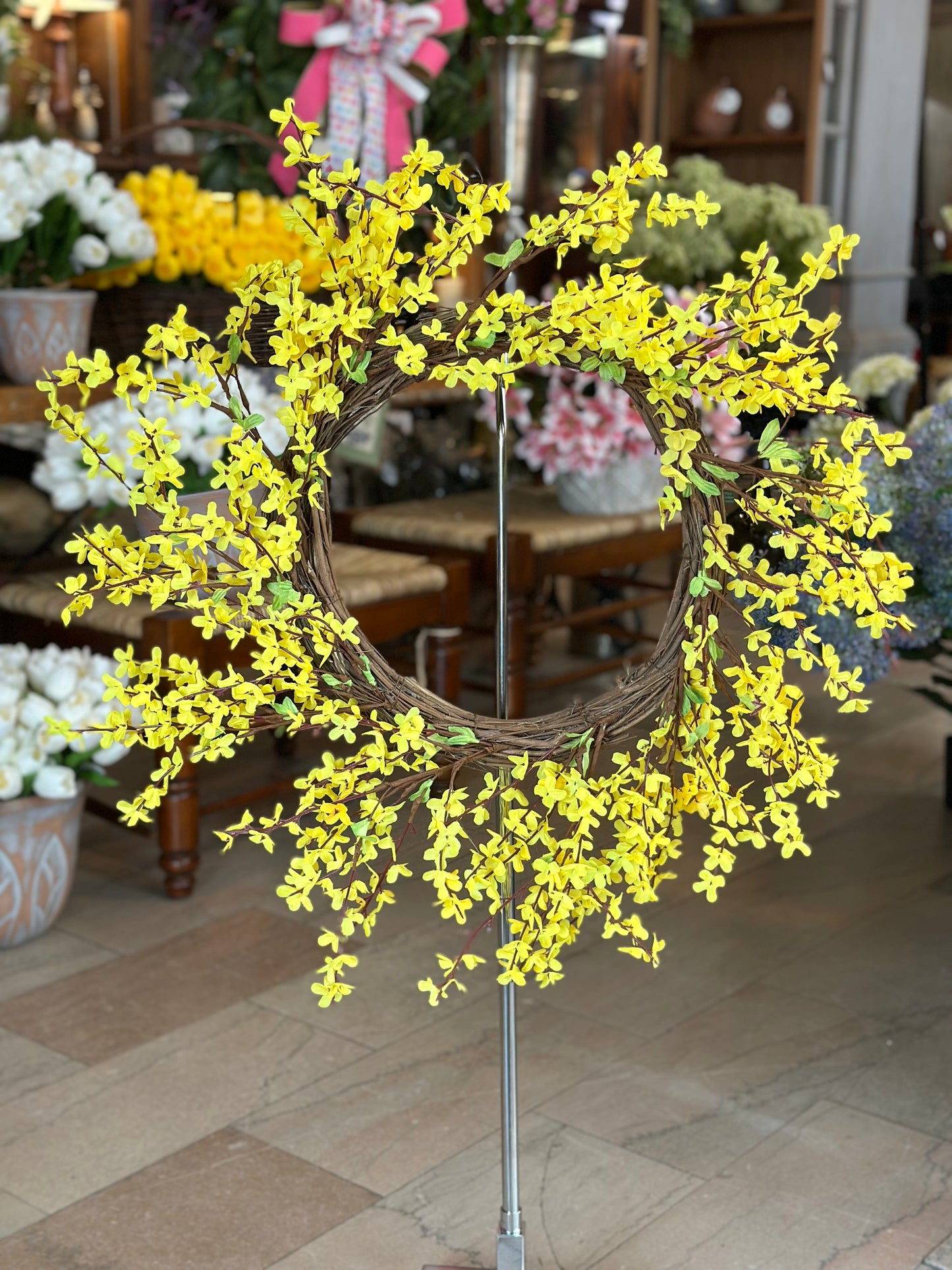 22" Wild Forsythia Wreath