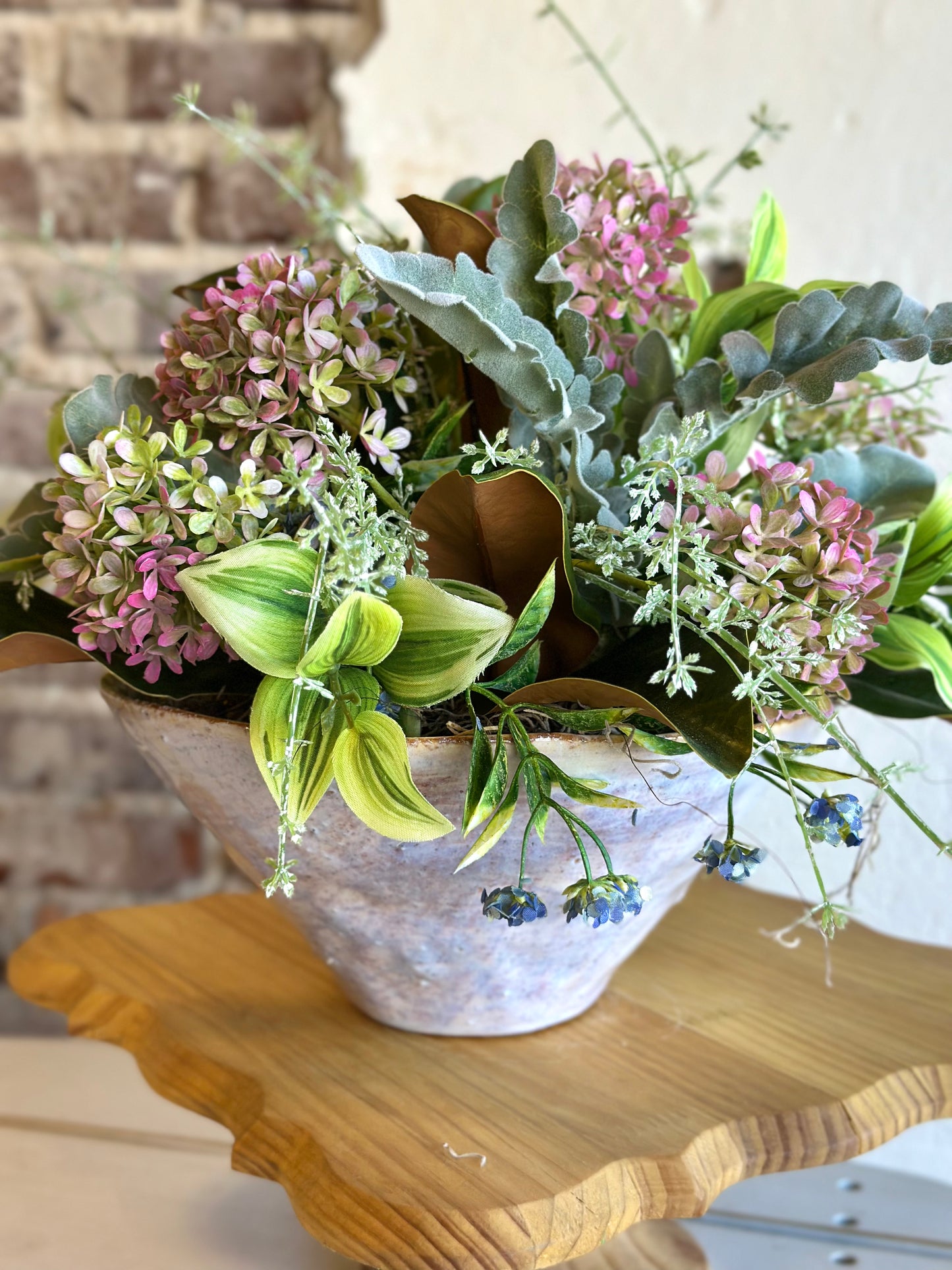 Garden Hydrangea with Magnolia Arrangement