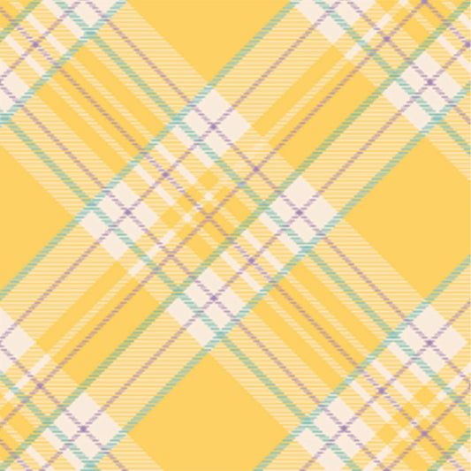 Yellow Plaid Cocktail Napkins