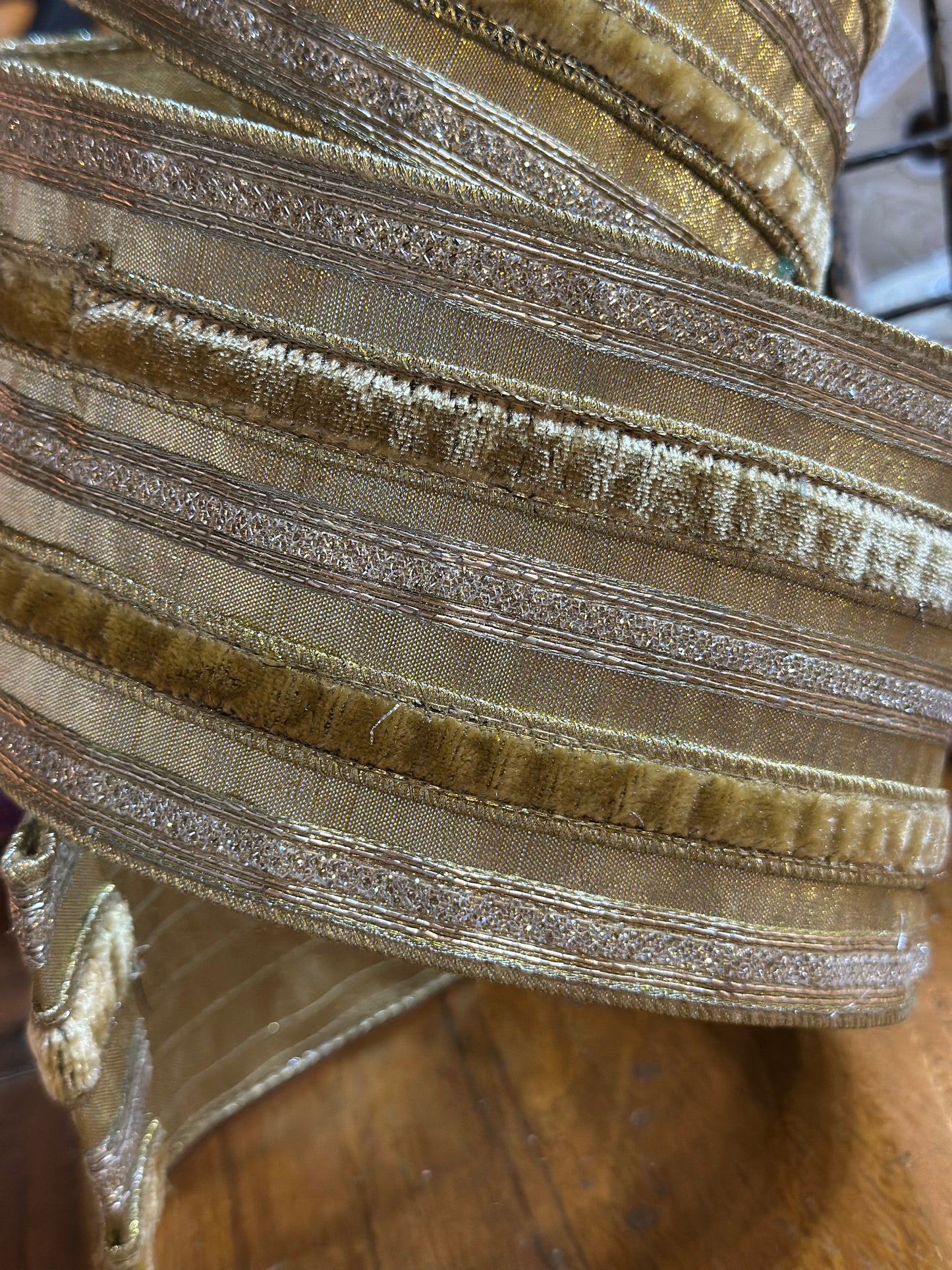 4”x10yards gold metallic ribbon