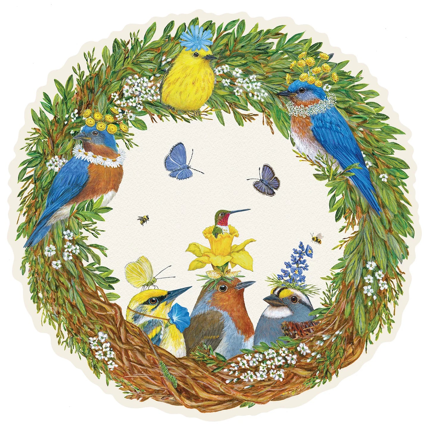 Die-cut Songbird Wreath Placemat