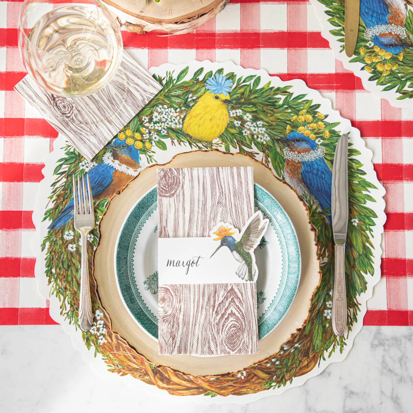 Die-cut Songbird Wreath Placemat