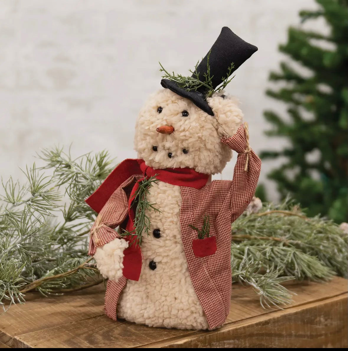 12” Plush Snowman Tipping His Hat