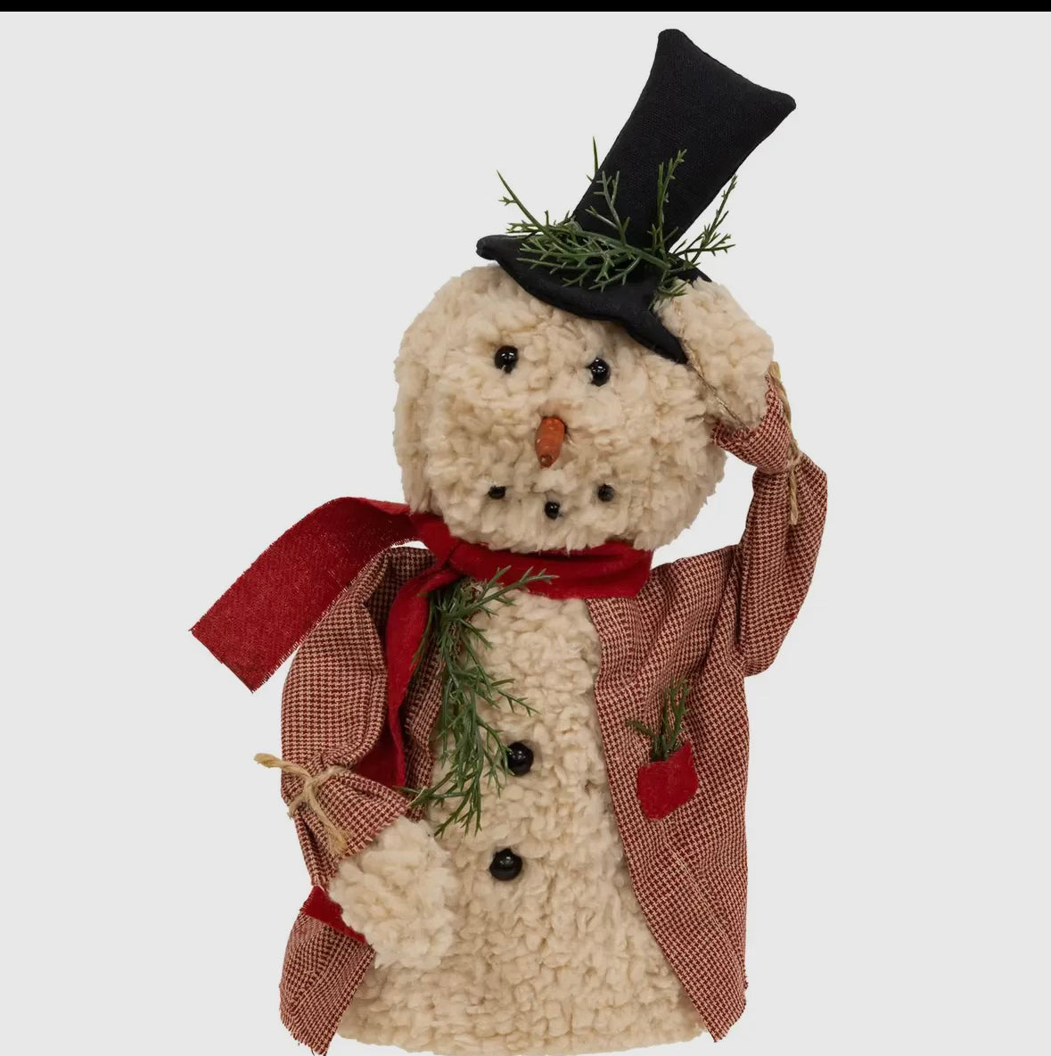 12” Plush Snowman Tipping His Hat