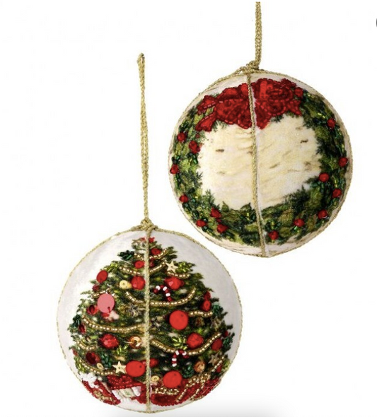 3.5" BOTANICAL W/JEWEL BALL ORNAMENT