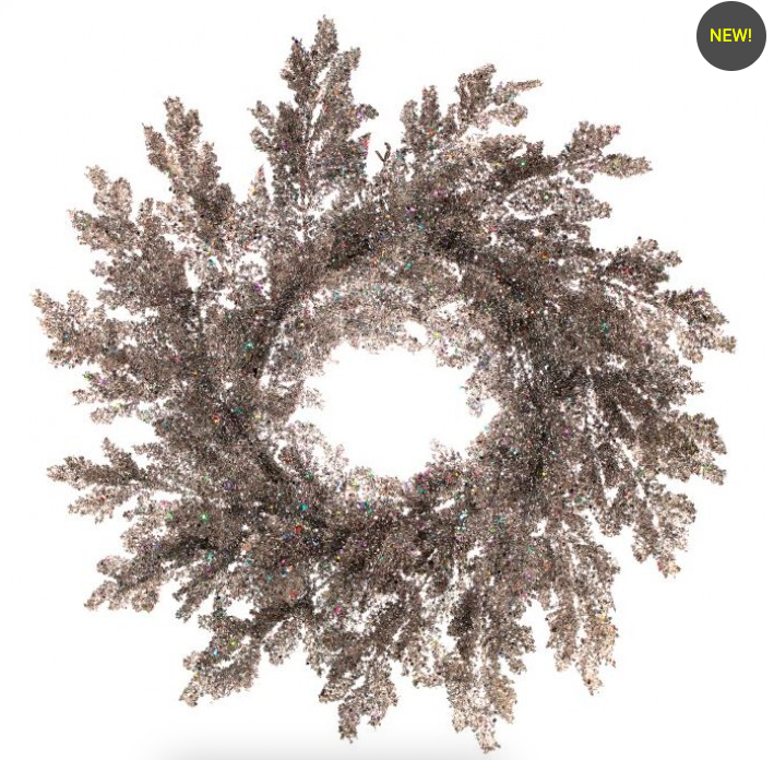 24" LAZER GLITTER PINE WREATH