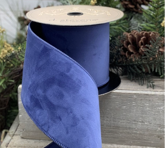 4" Velvet Taffeta Back, Cobalt Blue