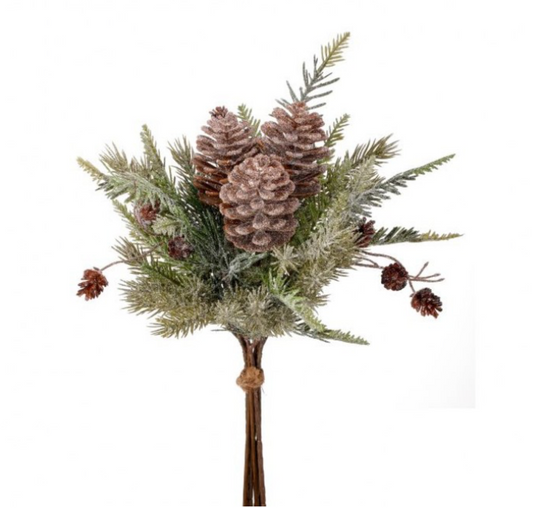 17" Snowy Pine w/ Cone Bundle