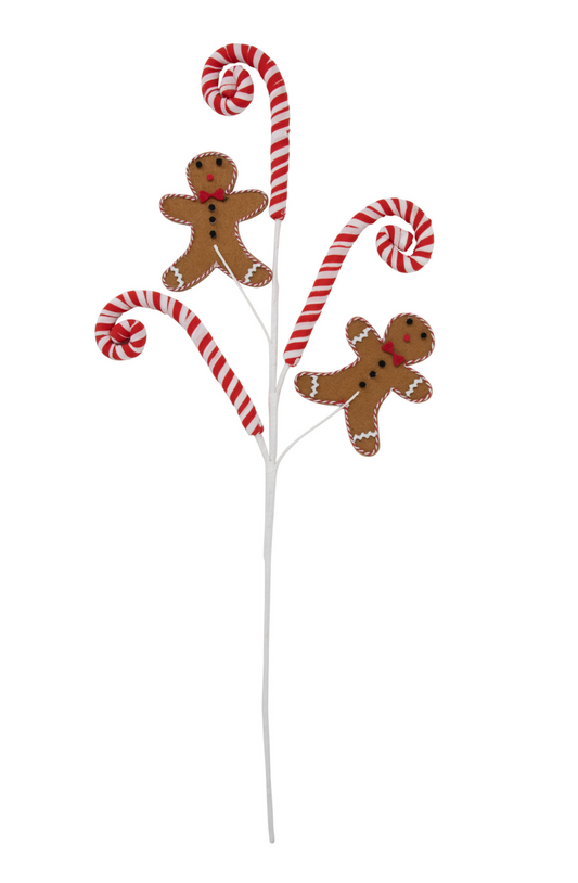 16" CANDYCANE/GINGERBREAD SPRAY