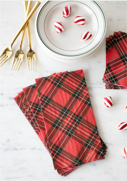 "Red Plaid" Guest Paper Napkins